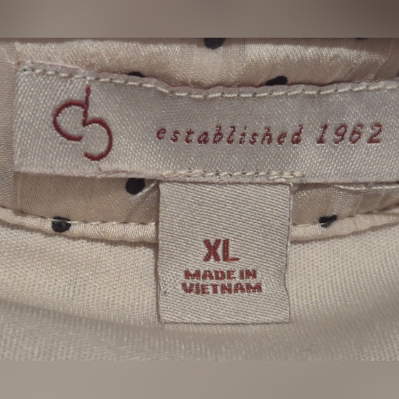 CB Established 1962 | Elegant Cream Polka Dot Blouse | XL - Picture 3 of 9